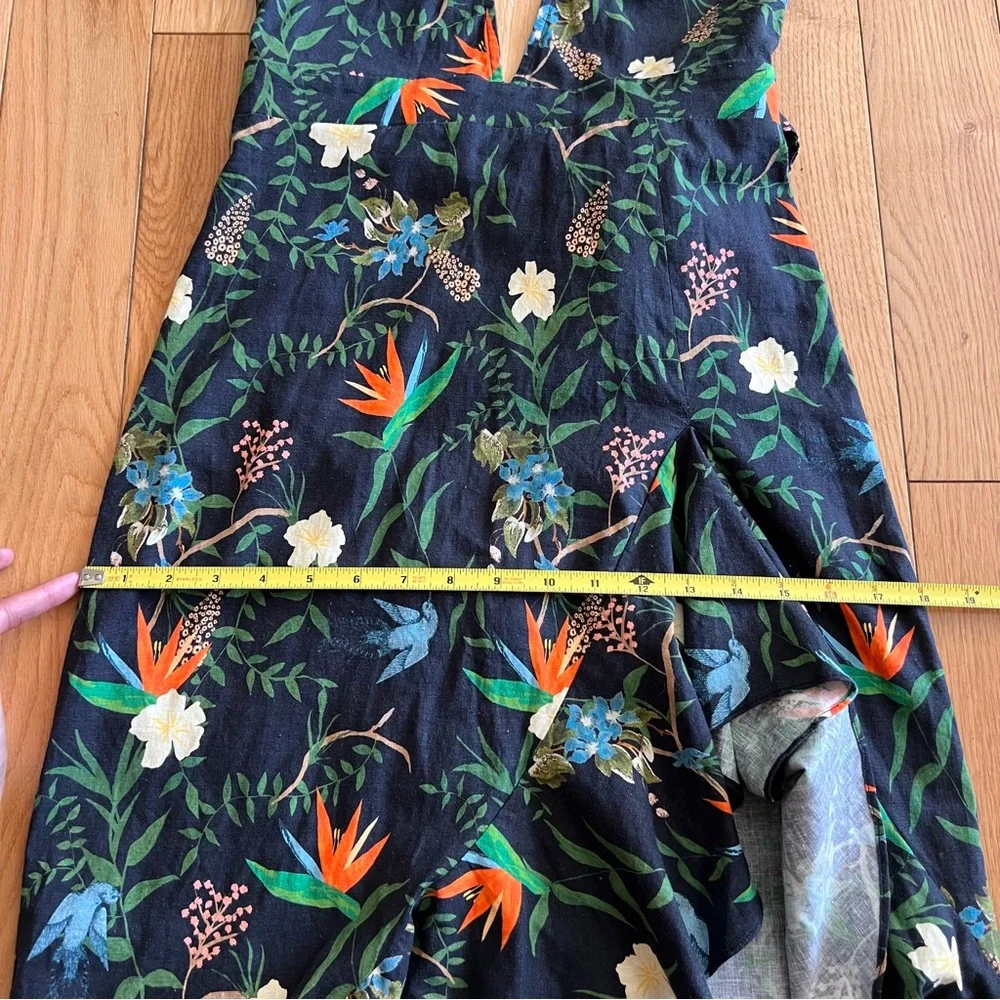 LPA Revolve Tropical Paradise Printed Linen Halter High Low Ruffle Dress Size S - Picture 9 of 9
